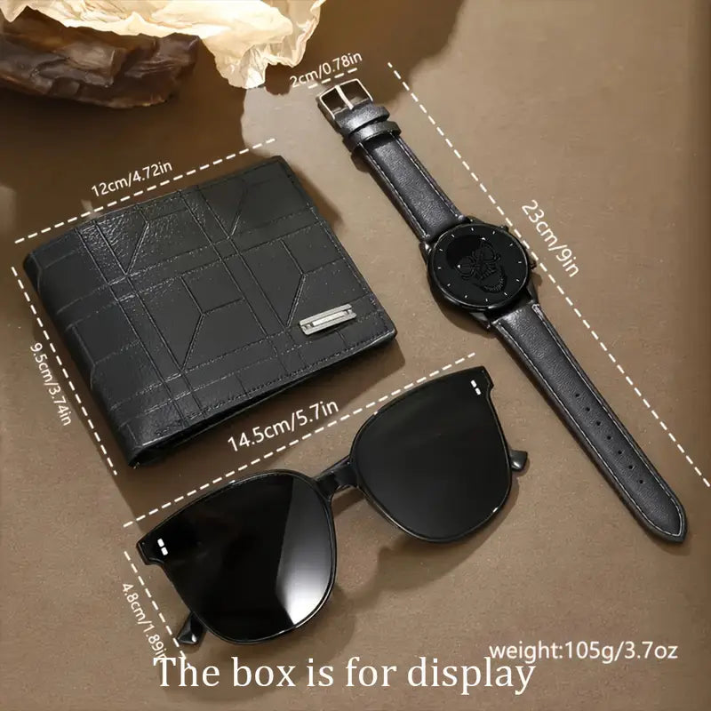 👓⌚💼 Coffret Luxe – Lunettes, Montre & Portefeuille